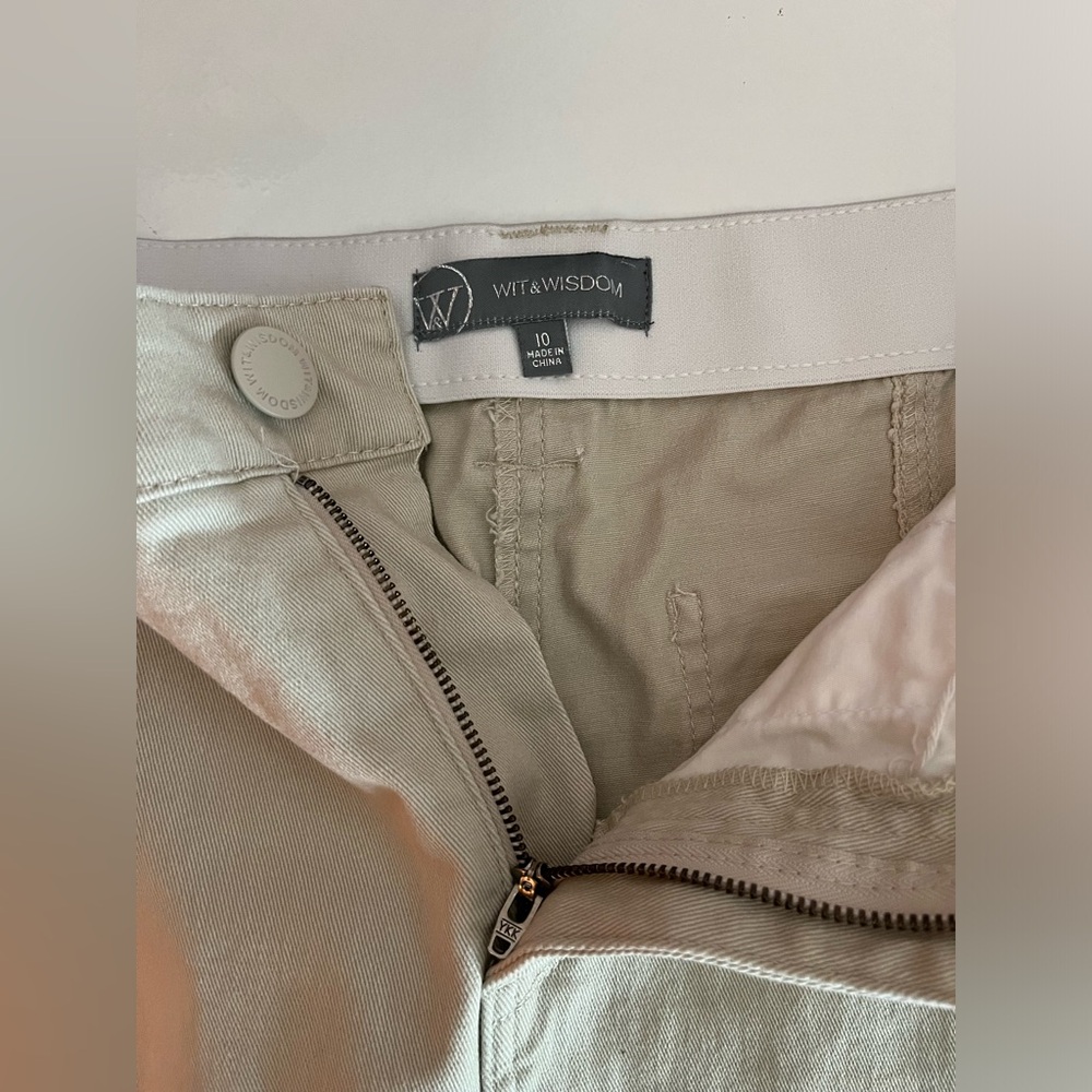 Wit & Wisdom 'Ab'Solution High Rise Utility Skirt-cream multiple pockets size 10 - Picture 2 of 8